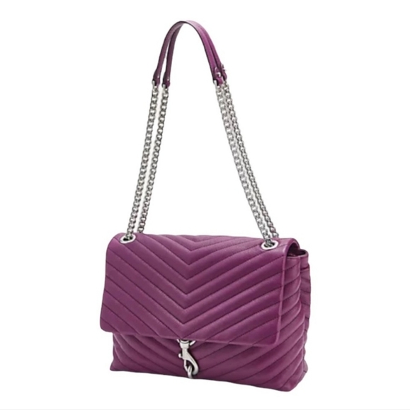 Nwt rebecca minkoff viola edie flap leather convertible chevron bag - Picture 1 of 12